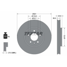 TEXTAR féktárcsa TEXTAR 92256803 féktárcsa