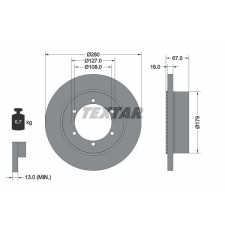 TEXTAR féktárcsa TEXTAR 92304003 féktárcsa