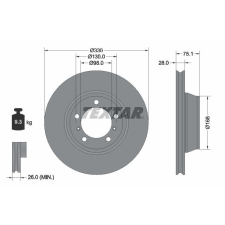 TEXTAR féktárcsa TEXTAR 92345805 autóalkatrész