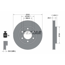 TEXTAR féktárcsa TEXTAR 92353203 féktárcsa