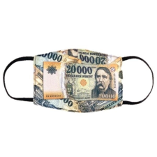 Textíl design szájmaszk. dupla rétegű poliészter anyag, vízálló és légáteresztő. Bankjegy 20000 gyógyászati segédeszköz