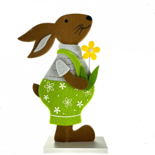  Textil Nyuszi fiú virággal 30cm party kellék