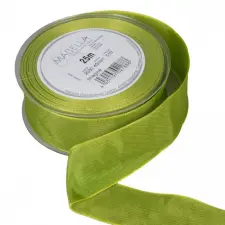  Textil szalag hagyományos drótos világos zöld 40mmx25m dekorációs kellék