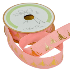  Textil szalag karifa rózsazsín 25mm*10m dekorációs kellék