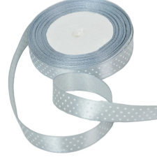  Textil szalag pöttyös szürke 15mmx22m dekorációs kellék