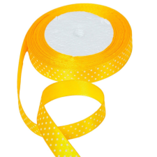  Textil szalag pöttyös világos narancs 15mmx22m dekorációs kellék