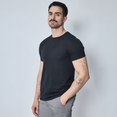  Textured Black T-Shirt - slim fit póló - Méret: L