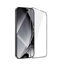 TFO Fémszegélyes edzett üveg fekete szegéllyel iPhone 15 Pro Max mobiltelefon kellék