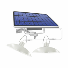 TFO napelemes LED lámpa, dupla, 520 lm, 6W, 4500K, 5500mAh, fehér kültéri világítás