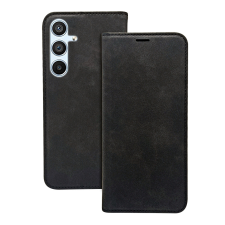 TFO Telefontok Samsung Galaxy S25 FE - Suede - fekete mágneses szilikon keretes könyvtok ﻿ tok és táska