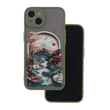 TFO Ultra Trendy tok iPhone 13 - zöld "Travel" mintás tok és táska