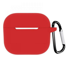 THD szilikon tok Apple Airpods 3 vezeték nélküli fejhallgatóhoz, piros színben fülhallgató, fejhallgató tok