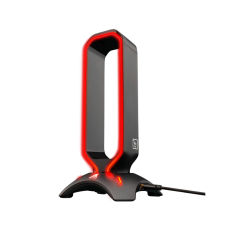 The G-Lab Fejhallgató állvány - K STAND RADON (fekete, 2xUSB3.0, műanyag) fejhallgató állvány
