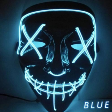 The Purge A bűn éjszakája LED világító halloween, farsangi maszk - KÉK jelmez