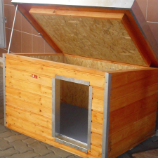Thermo Madera szigetelt kutyaház ferdetetővel "XL" szállítóbox, fekhely kutyáknak