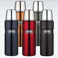 Thermos Duplafalú Rozsdamentes termosz pohárral - Matt fekete- 470 ml termosz