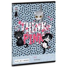  Think Pink cicás füzet - 2. osztályos vonalas 16-32 - farmerkék pöttyös füzet