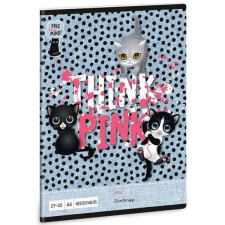  Think-Pink cicás kockás füzet - 27-32 - farmerkék pöttyös füzet