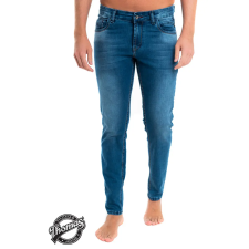  Thomas Jeans bőr cimkés középkék férfi farmer nadrág férfi nadrág