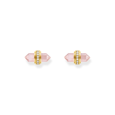 Thomas Sabo H2281-414-9 Gold stud earrings w. pink onyx , fülbevaló
