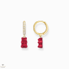 THOMAS SABO x HARIBO fél pár piros gumimaci kristályüveg karika fülbevaló - CR726-414-10