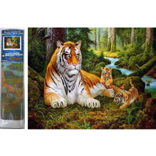 Tigris és kölykei gyémántfestő készlet 30x40 cm kreatív és készségfejlesztő