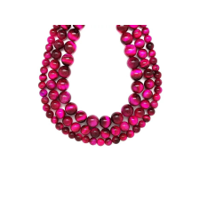  Tigrisszem szinezett pink golyó 6mm nyaklánc