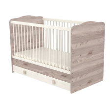 TIMBA Viki átalakítható kiságy ágyneműtartóval 70×140 Krém/Fűz kiságy, babaágy