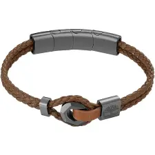 TIMBERLAND karkötő, férfi, bőr - barna/szürke karkötő