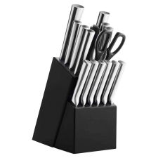 Timeless Tools 16 részes rozsdamentes késkészlet fa tartóban, élezővel, ollóval kés és bárd