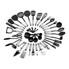 Timeless Tools 39 részes Konyhai Eszközkészlet, rozsdamentes acél, szilikon és műanyag, Fekete konyhai eszköz