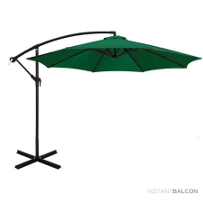 Timeless Tools Függő napernyő, fém talppal, hajtókarral, dönthető, vízálló, 270 cm, zöld kerti bútor