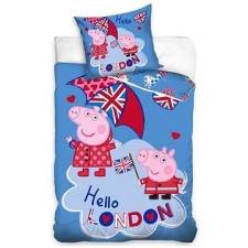 TIPTRADE kétoldalú - Peppa malac és George Londonban, 140×200 cm lakástextília