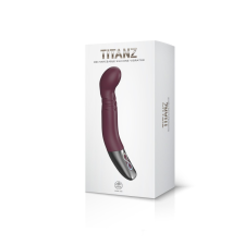  TITANZ 8" SILICONE RECHARGEABLE VIBRATOR IN RUBINE RED vibrátorok