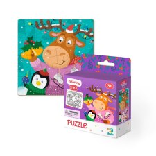 TM Toys Dodo puzzle 2 az 1-ben puzzle és színező - rénszarvas és pingvin, 16 db puzzle, kirakós