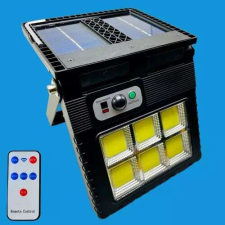 Többfunkciós napelemes hordozható COB LED reflektor - 60W + távirányító kültéri világítás