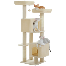  Többszintű macskafa, faépítés, szizális karcolóoszlopok, AMT0292BG, L macskabútor