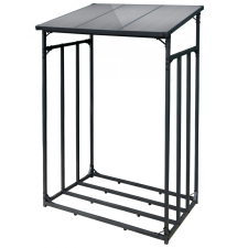  Toboli kültéri tűzifatároló állvány 130x70x185cm porszórt fémből kerti tárolás