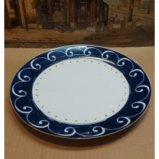 TOGNANA Kék örvény porcelán lapos tányér tányér és evőeszköz