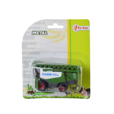 Toi-Toys zöld, fém kombájn – 8 cm autópálya és játékautó