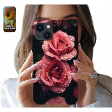 TOK ALMA IPHONE 14 PLUS RÓZSA VIRÁGOS DESIGN + ÜVEG tok és táska