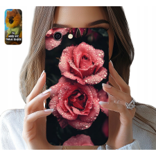 TOK ALMA IPHONE 6 / 6S RÓZSASZÍN VIRÁGOS DESIGN + ÜVEG tok és táska
