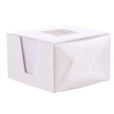 Tokos jegyzettömb fehér színben 90x90x55mm jegyzettömb