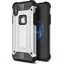 TokShop Huawei P50 / P50E, Műanyag hátlap védőtok, Defender, fémhatású, ezüst tok és táska