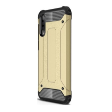 TokShop OnePlus 7, Műanyag hátlap védőtok, Defender, fémhatású, arany tok és táska