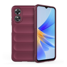 TokShop Oppo A17, Szilikon tok, közepesen ütésálló, 3D minta, bordó tok és táska