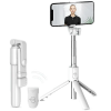 TokShop Prémium selfie bot, 19 - 70 cm, 360°-ban forgatható, exponáló gombbal, bluetooth-os, v4.0, tripod állvány funkció, világítással, R1S, fehér