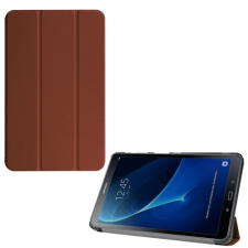 TokShop Samsung Galaxy Tab A 10.1 (2016) SM-T580 / T585, mappa tok, Trifold, barna tablet tok