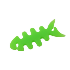 TokShop Univerzális fülhallgató tartó, 3D hal minta, zöld (52860) audió kellék