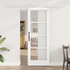  Tolóajtó hardverrel Fehér 73.5x198.5 cm Szilárd Fa Fenyő építőanyag